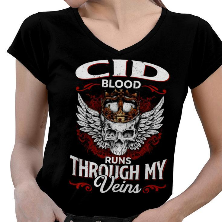 Cid Blood Runs Through My Veins Name V2 Women V-Neck T-Shirt