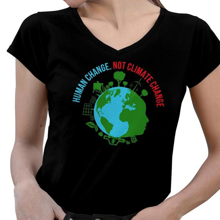 Climate Change Action Justice Cool Earth Day Lovers Gift Women V-Neck T-Shirt