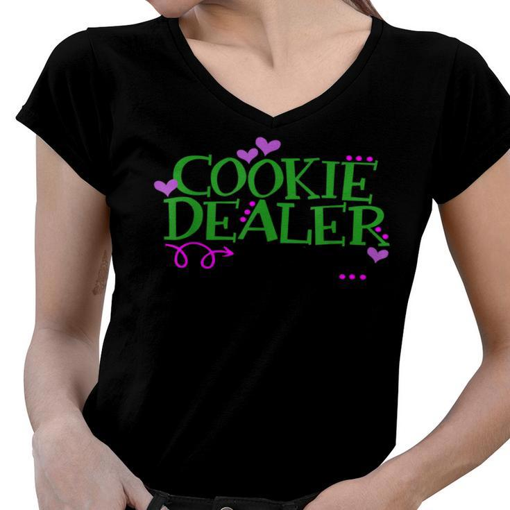 Cookie Dealer  Funny Scouts Gift Girl Kids Scouting  Women V-Neck T-Shirt