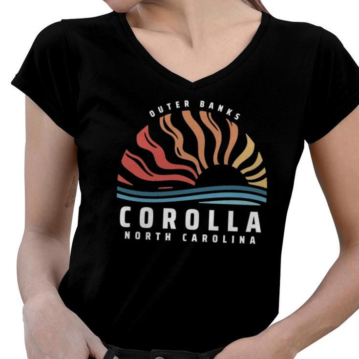Corolla Outer Banks North Carolina  Women V-Neck T-Shirt