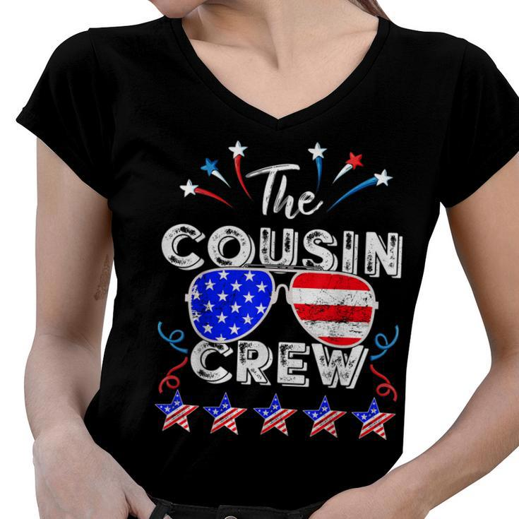 Cousin Crew 4Th Of July Patriotic American Family Matching  V2 Women V-Neck T-Shirt