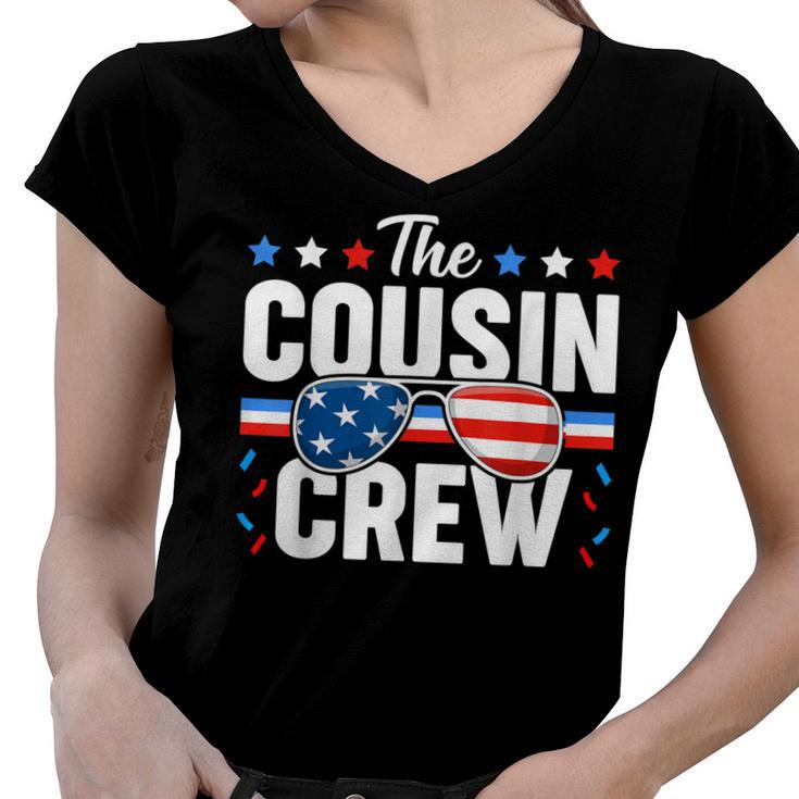 Cousin Crew 4Th Of July Patriotic American Family Matching  V8 Women V-Neck T-Shirt