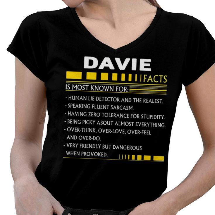 Davie Name Gift   Davie Facts Women V-Neck T-Shirt