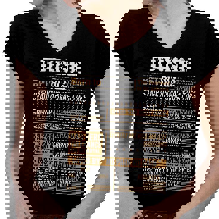 Dickson Name Gift   Dickson Born To Rule Women V-Neck T-Shirt