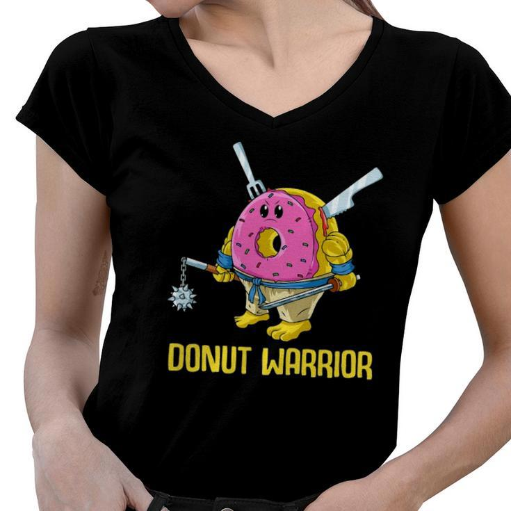 Donut Doughnut Pink Sprinkles Cute Funny Donut Women V-Neck T-Shirt