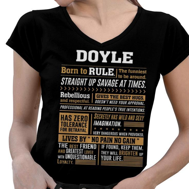 Doyle Name Gift   Doyle Born To Rule Women V-Neck T-Shirt