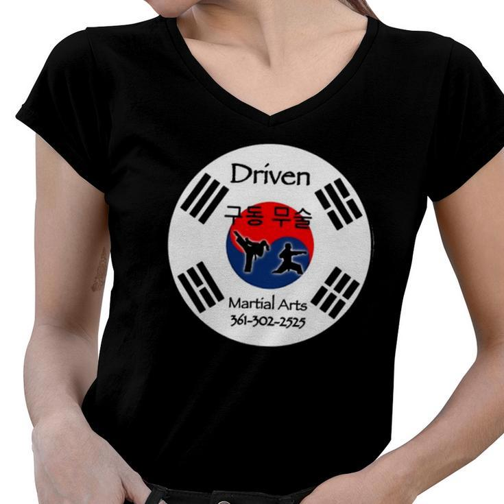 Driven Martial Arts Contact Sport Women V-Neck T-Shirt