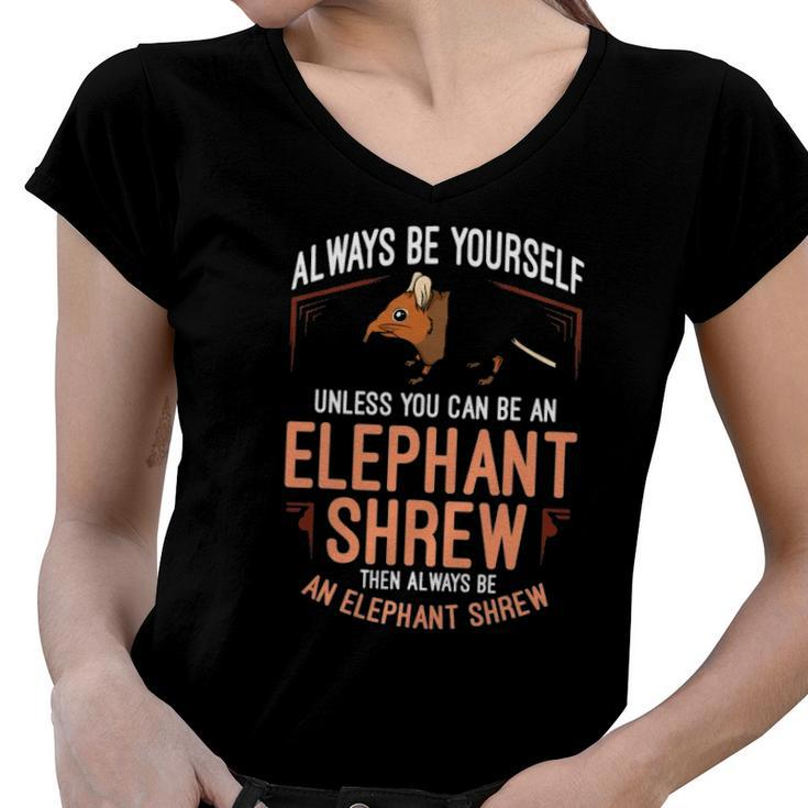 Elephant Shrew Gift Sengi Cute Jumping Mouse Women V-Neck T-Shirt