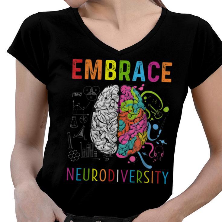 Embrace Neurodiversity V2 Women V-Neck T-Shirt