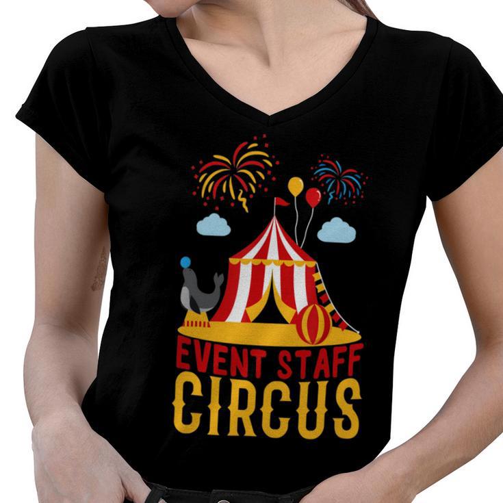 Even Staff Circus Women V-Neck T-Shirt