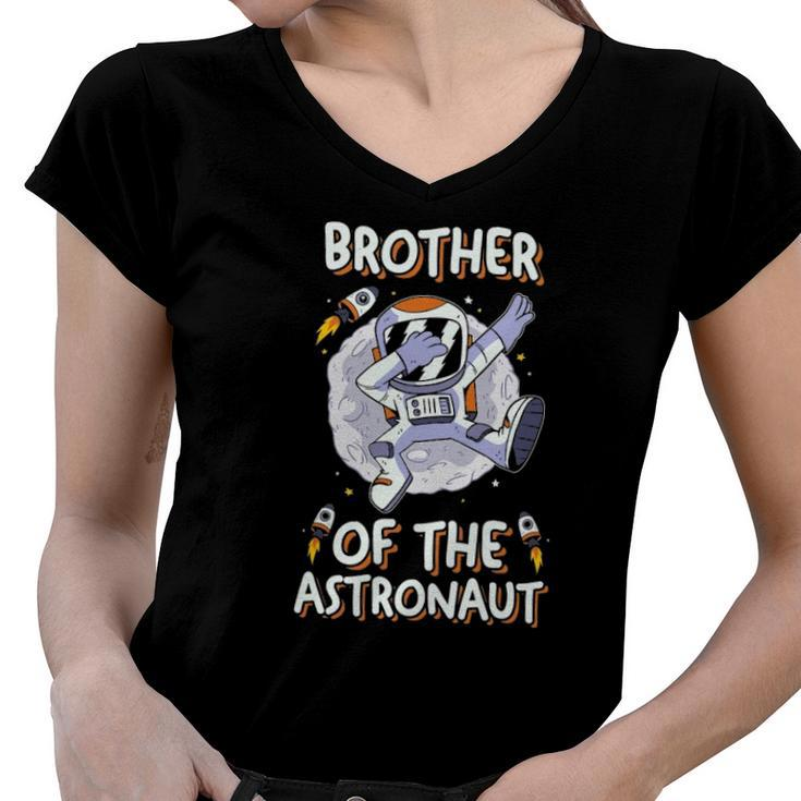 Family Matching Space Birthday Brother Of The Astronaut Women V-Neck T-Shirt