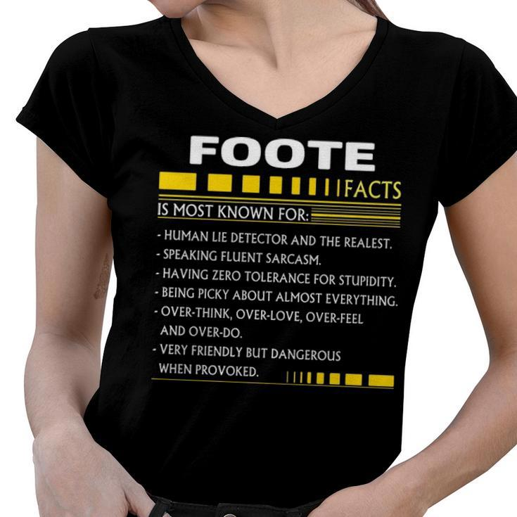 Foote Name Gift   Foote Facts Women V-Neck T-Shirt