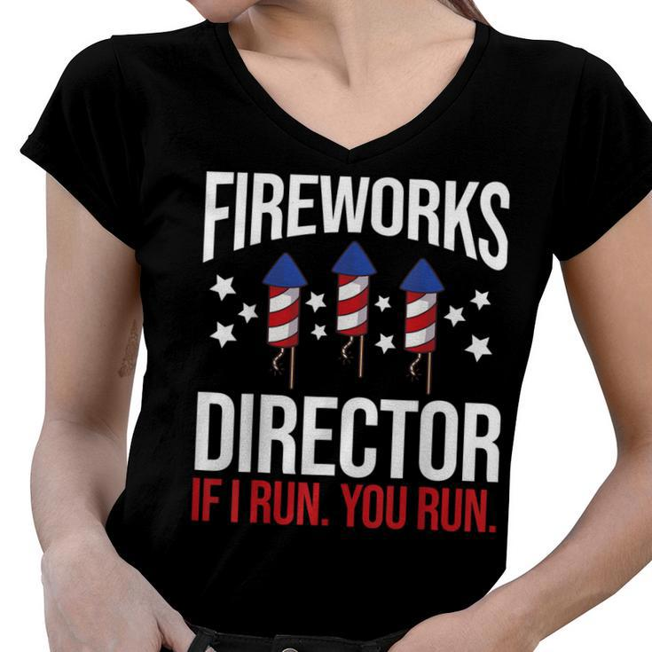 Fourth Of July 4Th July Fireworks Boom Fireworks Director  Women V-Neck T-Shirt