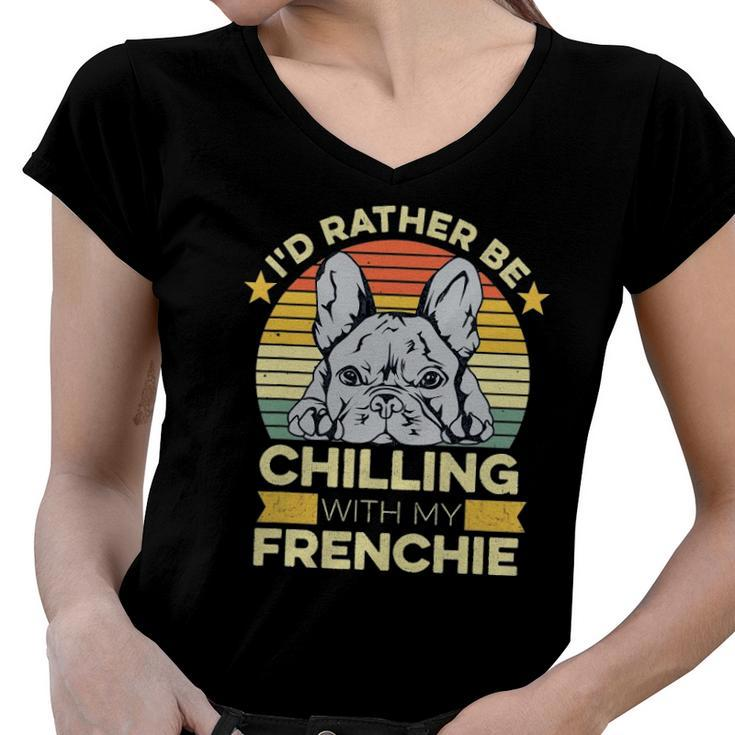 Frenchie For A French Bulldog Owner Women V-Neck T-Shirt