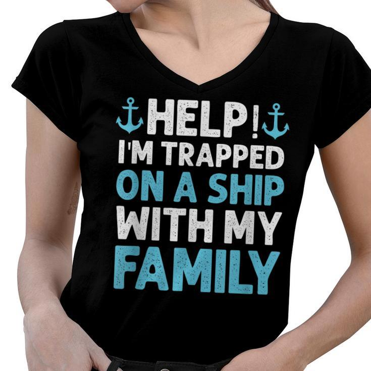 Funny Cruise Ship Wear For Men Women & Kids Beach Vacation  Women V-Neck T-Shirt