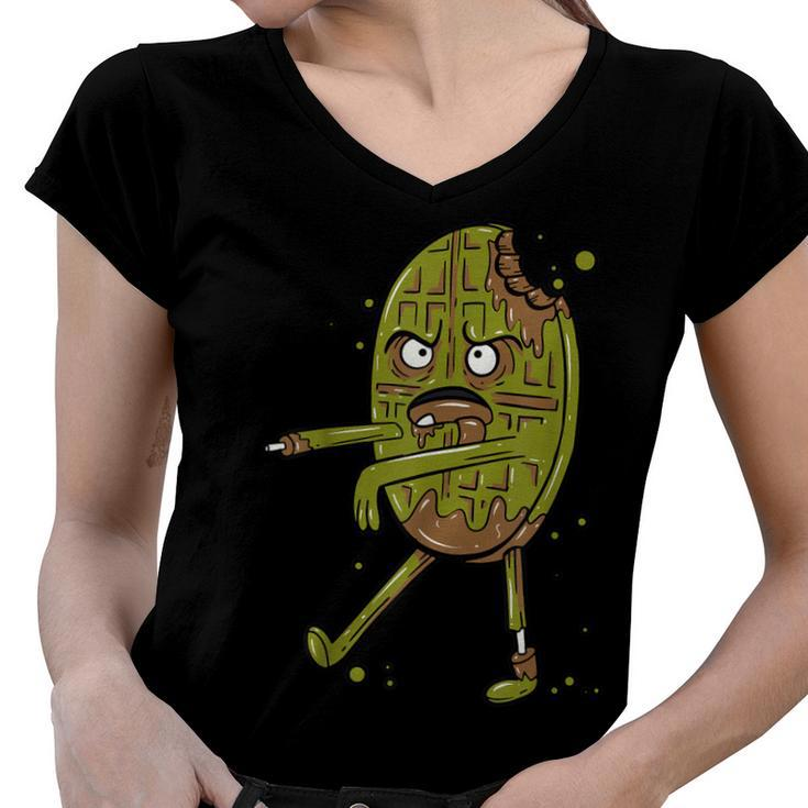 Funny Monster Zombie Cookie Scary Halloween Costume 2020  Women V-Neck T-Shirt