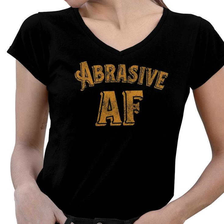 Funny Retro Abrasive Af Gift Women V-Neck T-Shirt