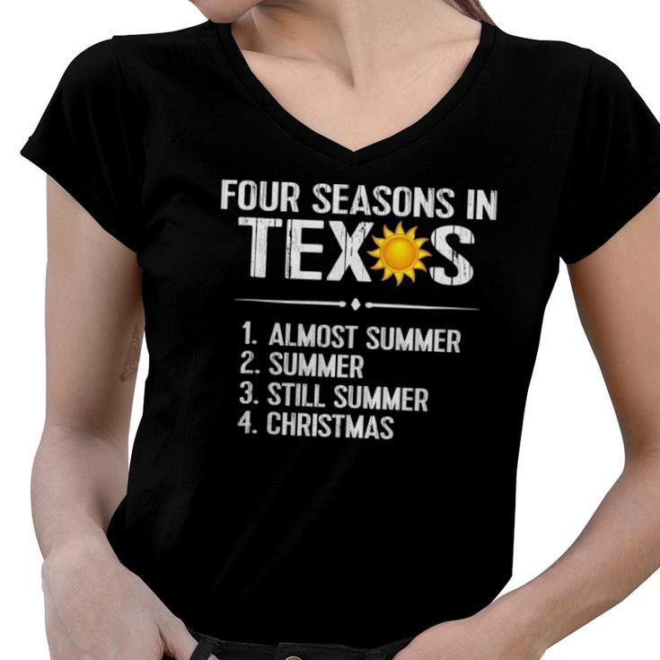 Funny Texas Apparel Sunshine Heat Texas Souvenir Gift Tee Women V-Neck T-Shirt