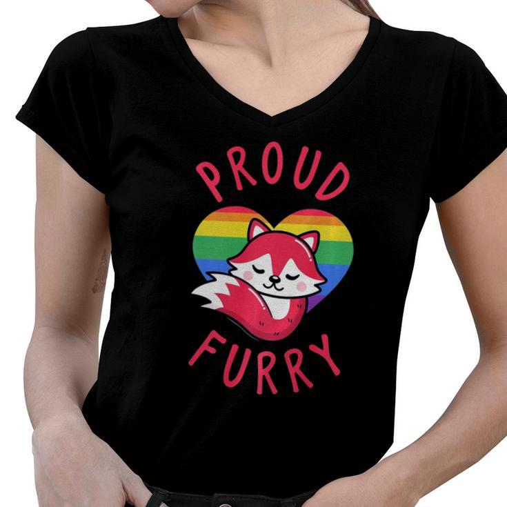 Furry Cosplay Or Furry Convention Or Proud Furry  Women V-Neck T-Shirt