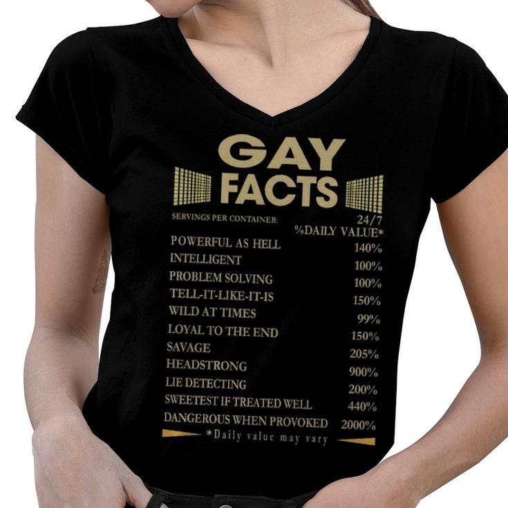 Gay Name Gift   Gay Facts V2 Women V-Neck T-Shirt