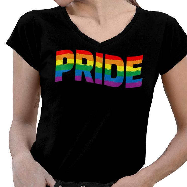Gay Pride Lgbt Lgbtq Awareness Month 2022  Women V-Neck T-Shirt