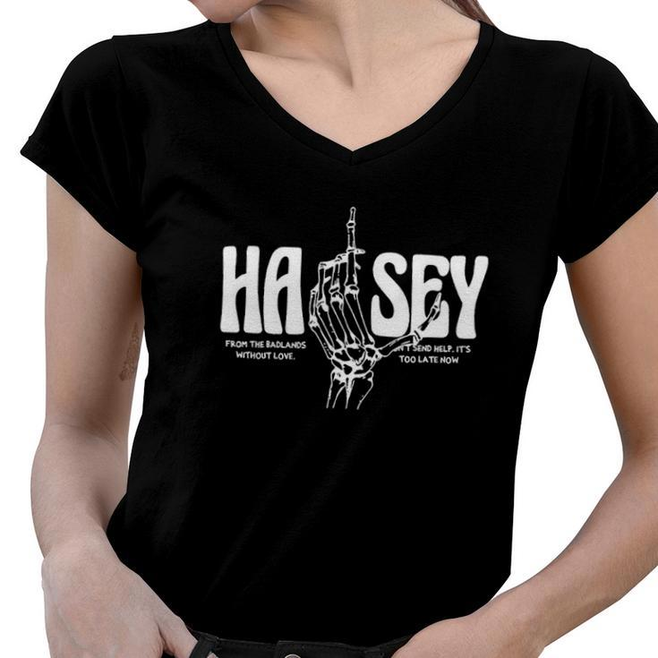Halsey American Singer Heavy Metal Women V-Neck T-Shirt