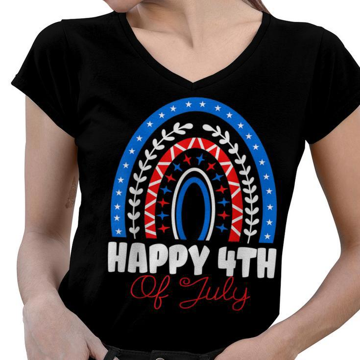 Happy 4Th Of July Celebration 4Th Of July Rainbow  Women V-Neck T-Shirt