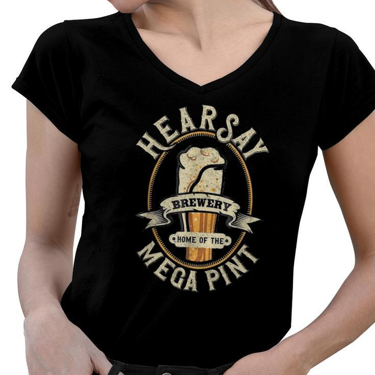 Hearsay Mega Pint Brewing Objection Hear Say Vintage Women V-Neck T-Shirt