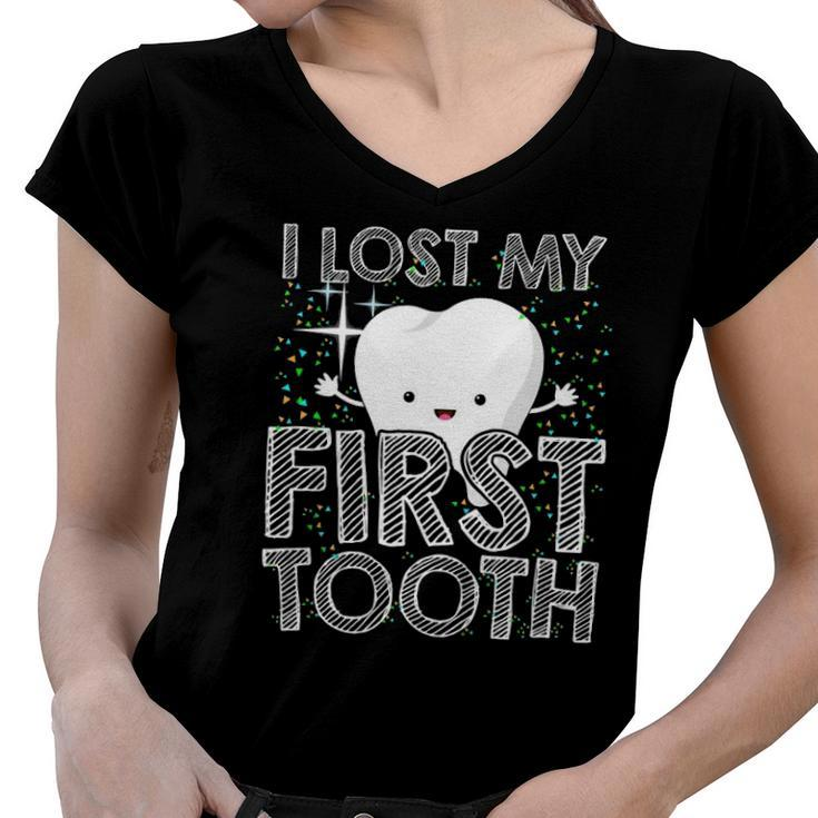 I Lost My First Tooth Baby Tooth Fairy Women V-Neck T-Shirt