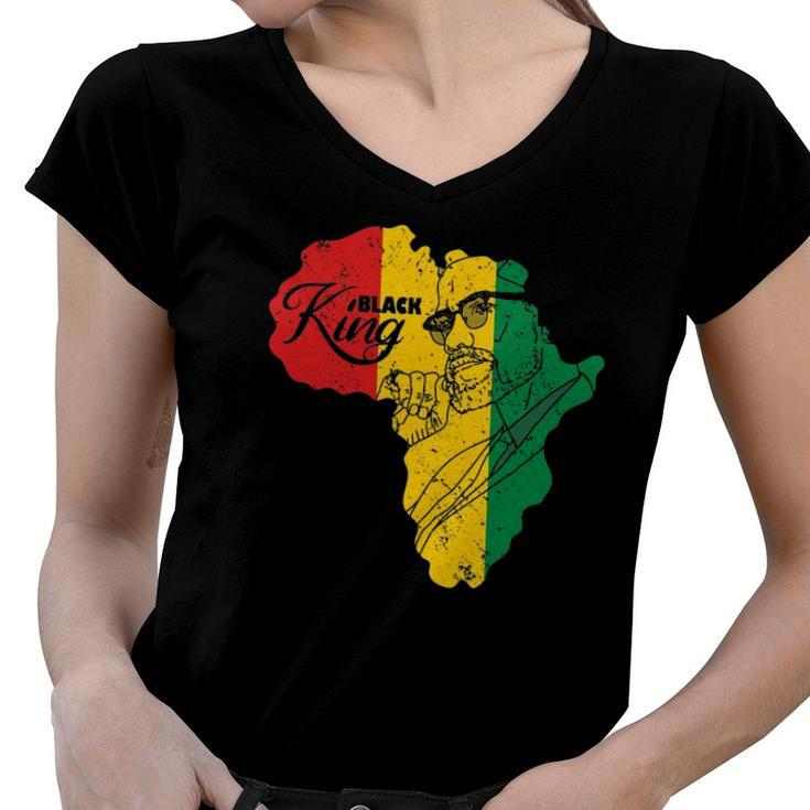 Im Black King History Patriotic African American Man Women V-Neck T-Shirt
