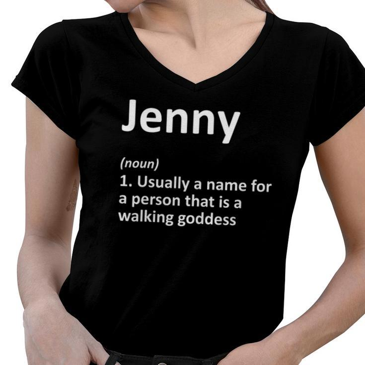 Jenny Definition Personalized Name Funny Birthday Gift Idea Women V-Neck T-Shirt
