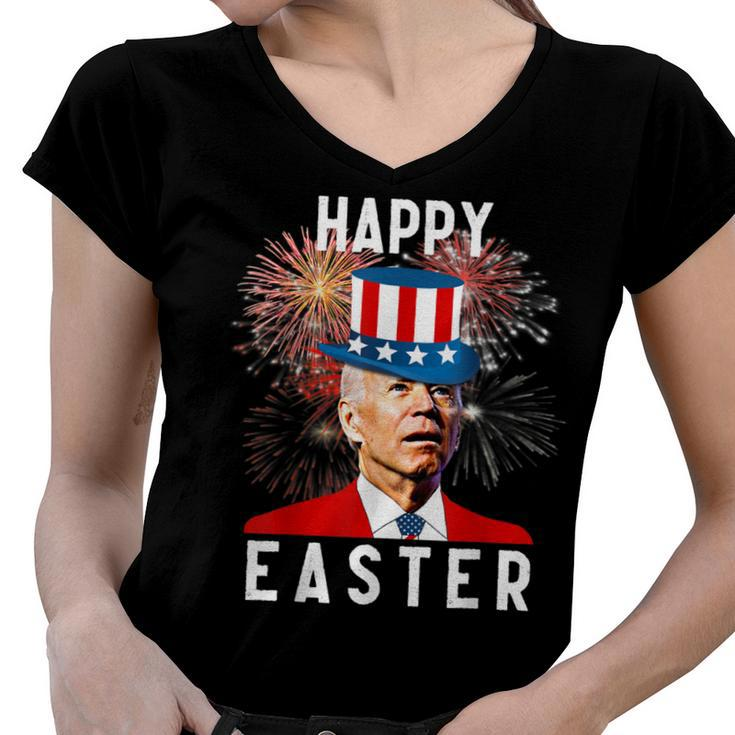 Joe Biden Happy Easter For Funny 4Th Of July  Women V-Neck T-Shirt
