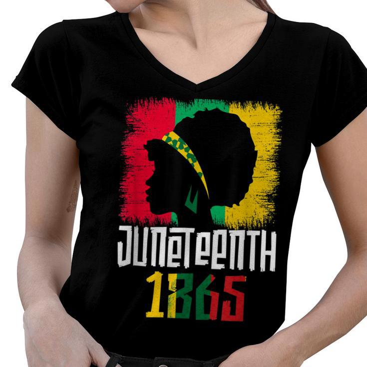 Juneteenth 1865 Outfit Women Emancipation Day June 19Th   Women V-Neck T-Shirt
