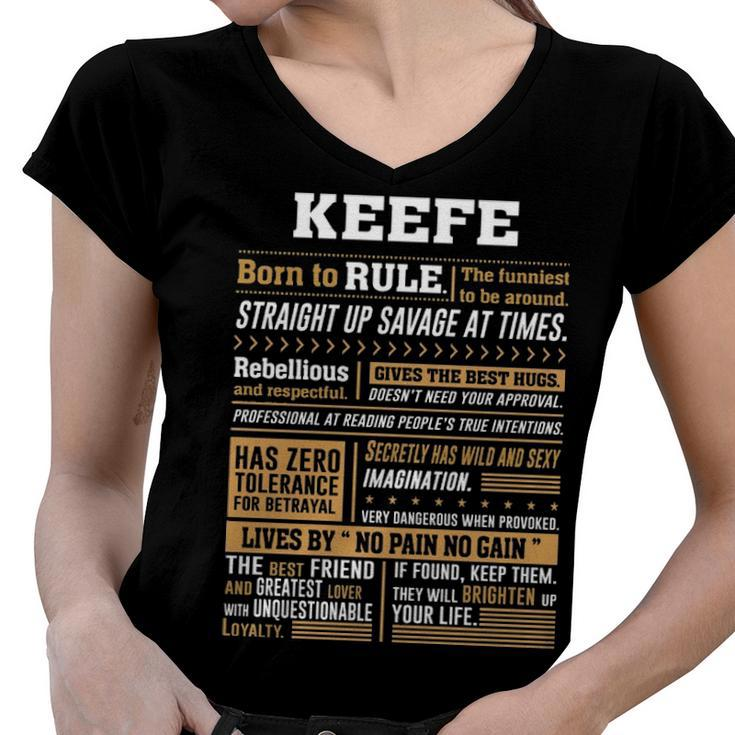 Keefe Name Gift   Keefe Born To Rule Women V-Neck T-Shirt