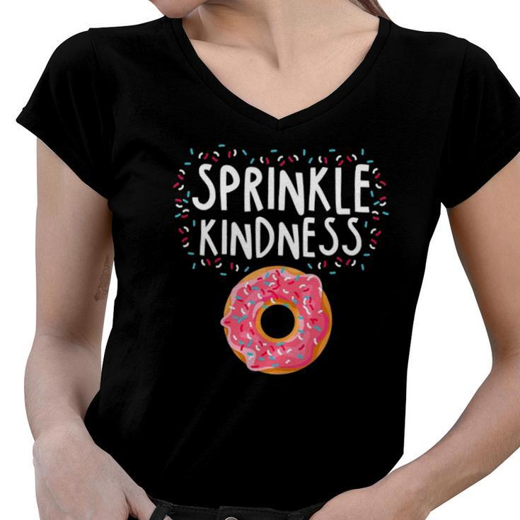 Kindness Anti Bullying Awareness - Donut Sprinkle Kindness Women V-Neck T-Shirt