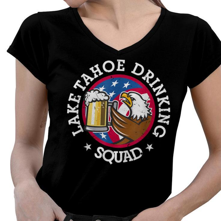 Lake Tahoe Drinking Squad July 4Th Party Costume Beer Lovers  Women V-Neck T-Shirt