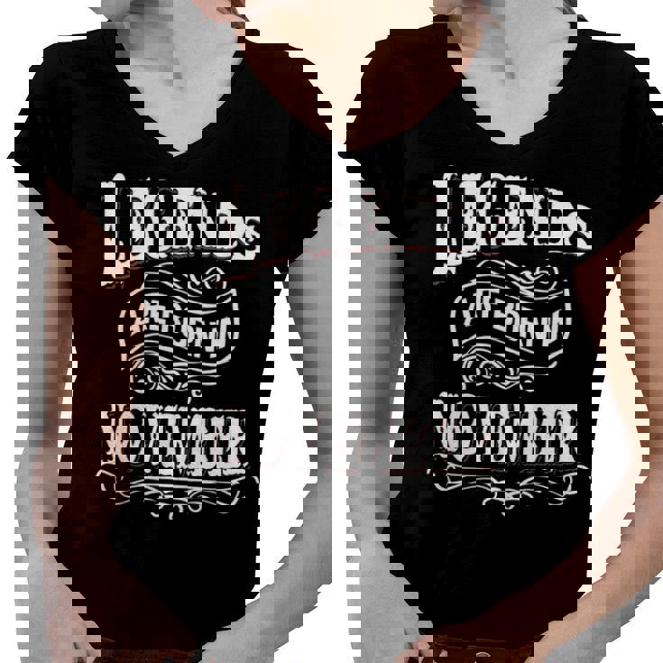 Legends Are Born In November Women V-Neck T-Shirt
