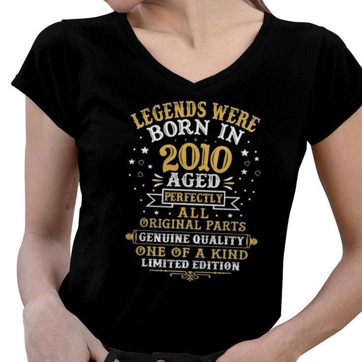 Legends Were Born In 2010 12 Years Old 12Th Birthday Gifts Women V-Neck T-Shirt