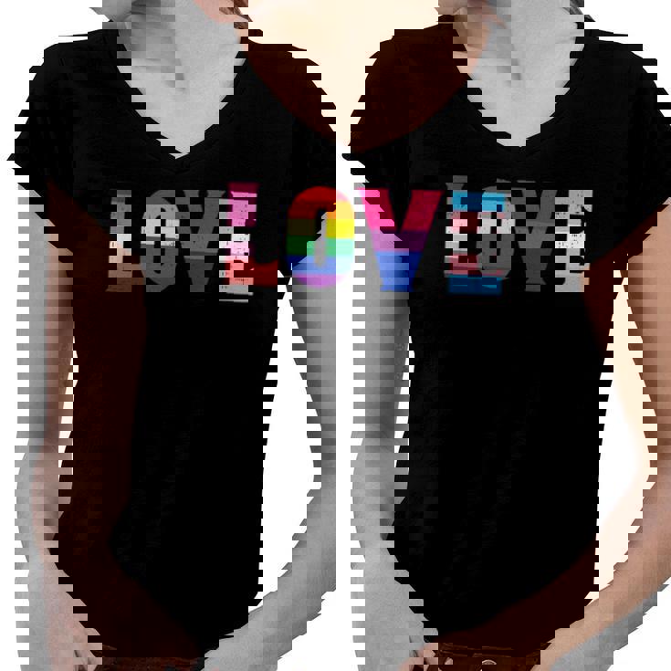 Love Lgbt Pride Ally Lesbian Gay Bisexual Transgender Ally Women V-Neck T-Shirt