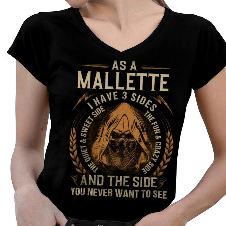 Mallette Name Shirt Mallette Family Name Women V-Neck T-Shirt