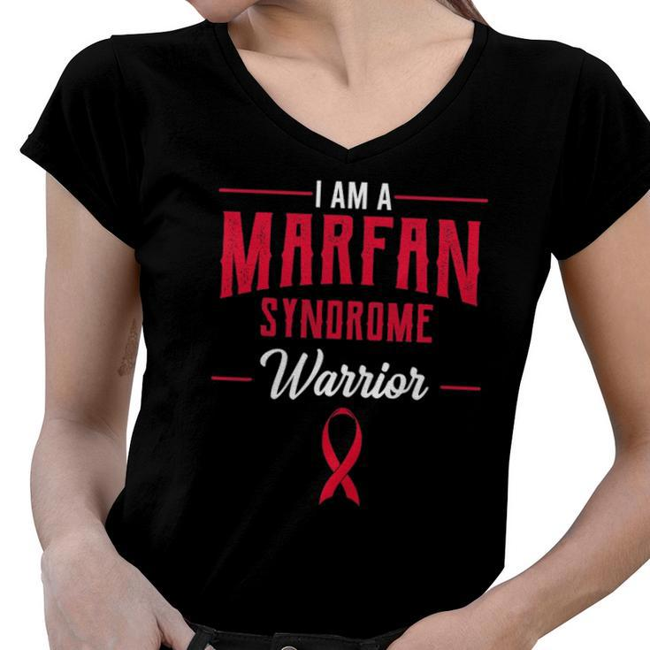 Marfan Syndrome Warrior Mfs Genetic Disorder Awareness Gift Women V-Neck T-Shirt
