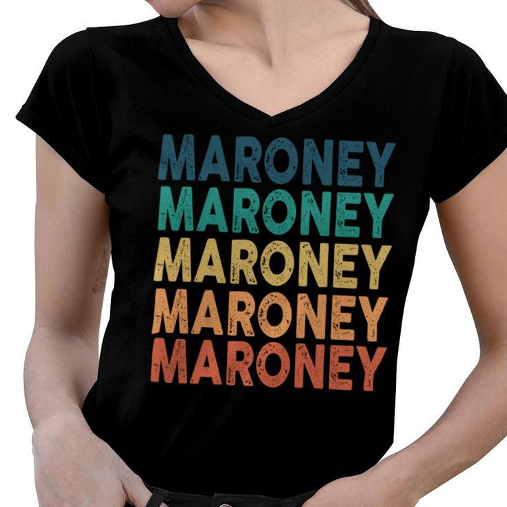 Maroney Name Shirt Maroney Family Name Women V-Neck T-Shirt