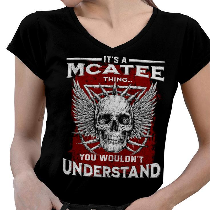 Mcatee Name Shirt Mcatee Family Name V3 Women V-Neck T-Shirt