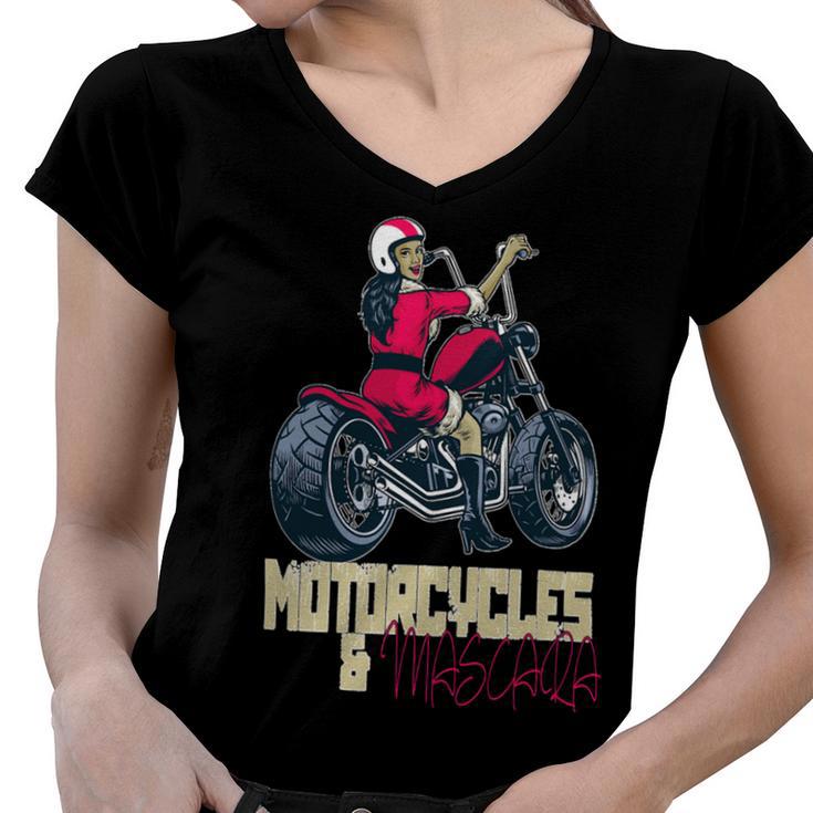 Motorcycles Mascara Excellent Dreaming 466 Shirt Women V-Neck T-Shirt