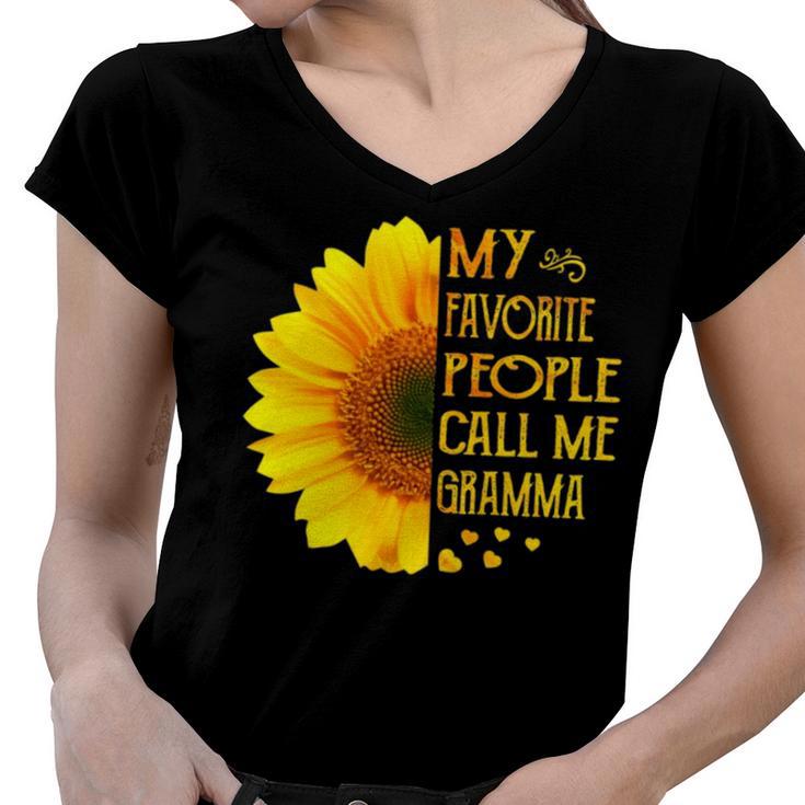 My Favorite People Call Me Gramma 728 Shirt Women V-Neck T-Shirt