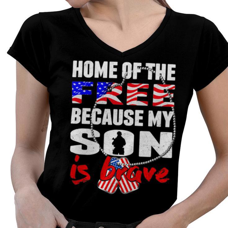 My Son Is Brave Home Of The Free Proud 716 Shirt Women V-Neck T-Shirt