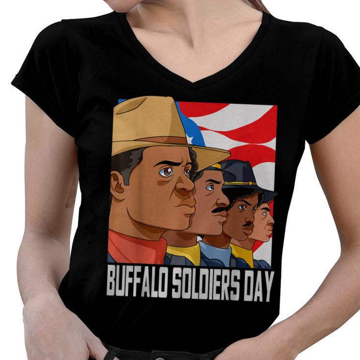 National Buffalo Soldiers Day July 28Th Patriotic Gift  Women V-Neck T-Shirt