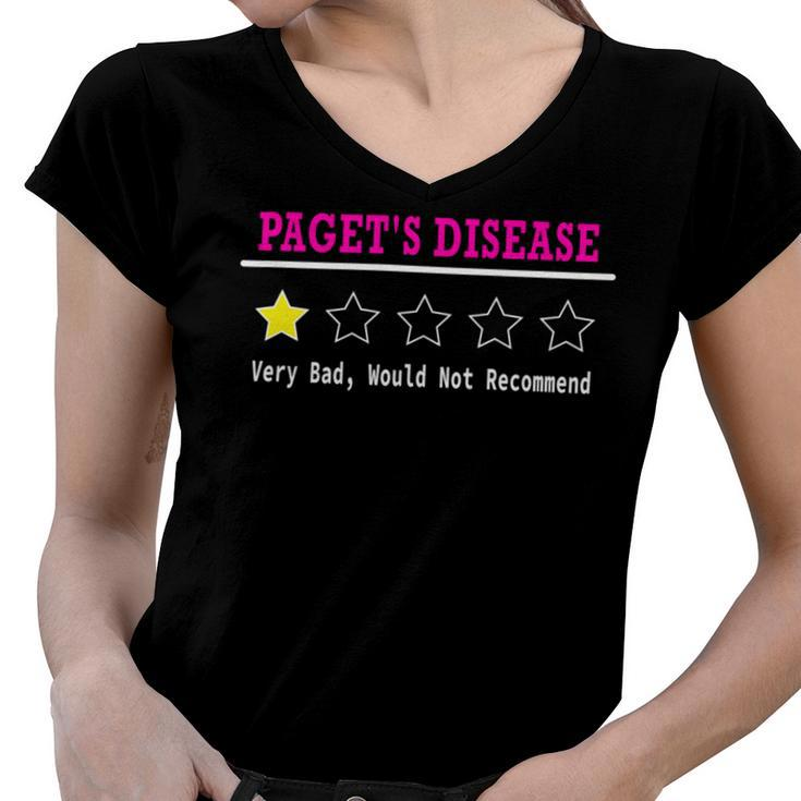 Pagets Disease Review  Pink Ribbon  Pagets Disease  Pagets Disease Awareness Women V-Neck T-Shirt