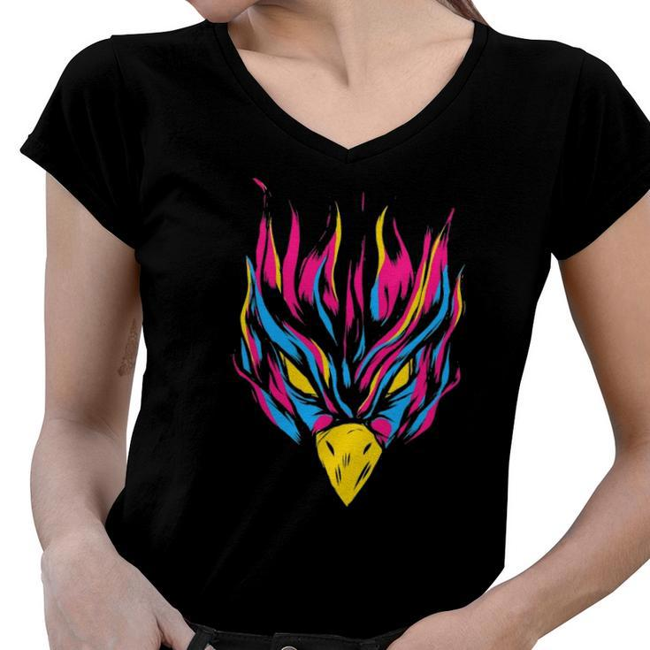 Pansexual Pride Phoenix Design Colors Of Pansexual Lgbt Women V-Neck T-Shirt