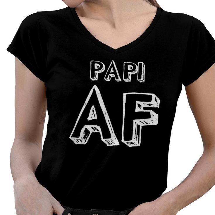 Papi Af Gift For Your Family Lover Women V-Neck T-Shirt